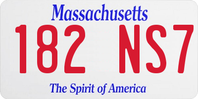 MA license plate 182NS7