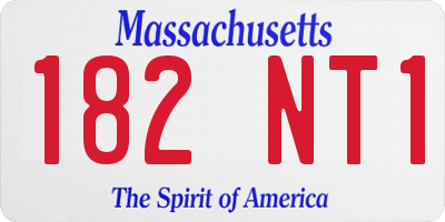 MA license plate 182NT1