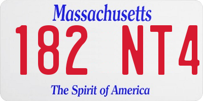 MA license plate 182NT4