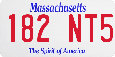 MA license plate 182NT5