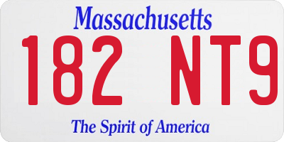 MA license plate 182NT9