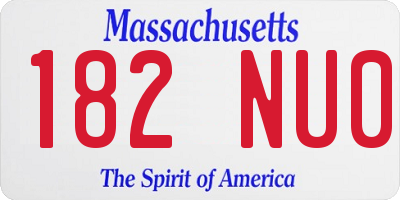 MA license plate 182NU0