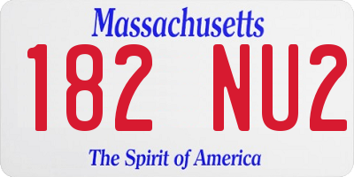 MA license plate 182NU2