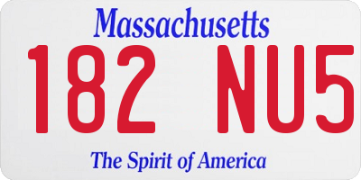 MA license plate 182NU5