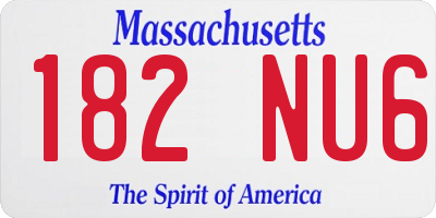 MA license plate 182NU6