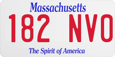 MA license plate 182NV0