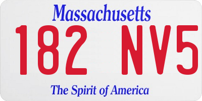 MA license plate 182NV5