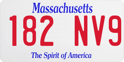 MA license plate 182NV9