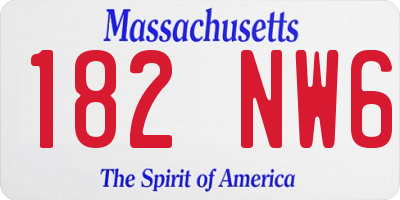 MA license plate 182NW6