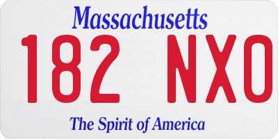MA license plate 182NX0