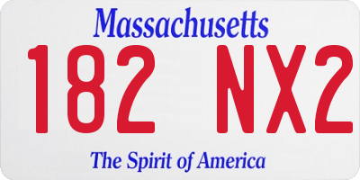 MA license plate 182NX2