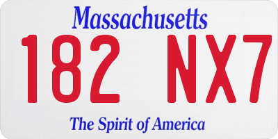MA license plate 182NX7