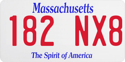 MA license plate 182NX8