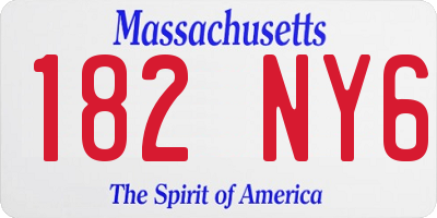 MA license plate 182NY6