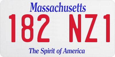 MA license plate 182NZ1