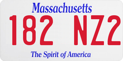 MA license plate 182NZ2