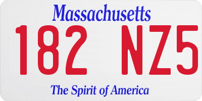 MA license plate 182NZ5