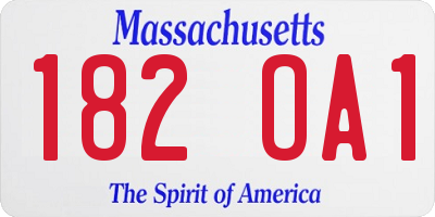 MA license plate 182OA1