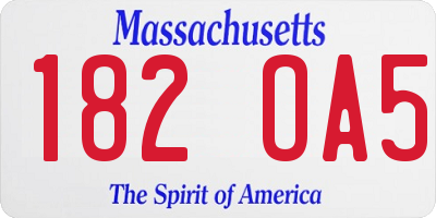 MA license plate 182OA5
