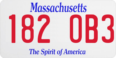 MA license plate 182OB3