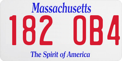 MA license plate 182OB4