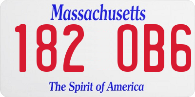 MA license plate 182OB6