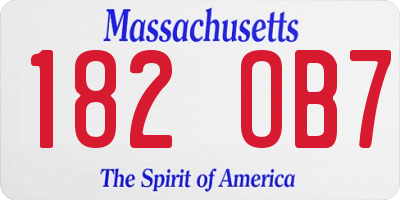 MA license plate 182OB7