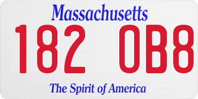 MA license plate 182OB8
