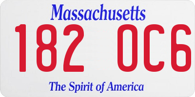 MA license plate 182OC6