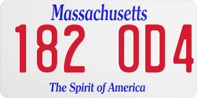 MA license plate 182OD4