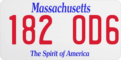 MA license plate 182OD6