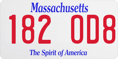 MA license plate 182OD8
