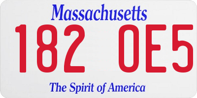 MA license plate 182OE5