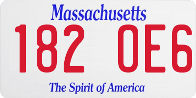 MA license plate 182OE6
