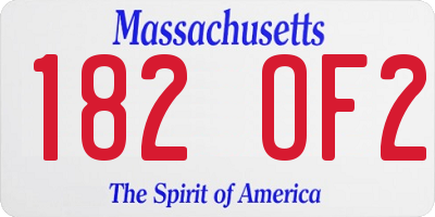 MA license plate 182OF2