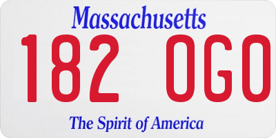 MA license plate 182OG0