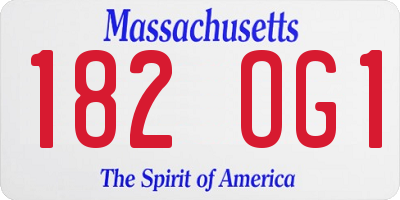 MA license plate 182OG1