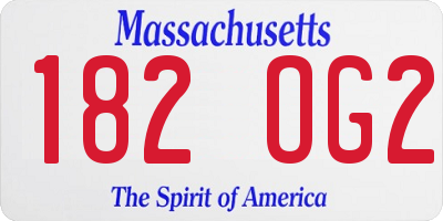 MA license plate 182OG2