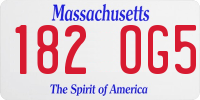MA license plate 182OG5