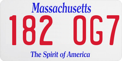 MA license plate 182OG7
