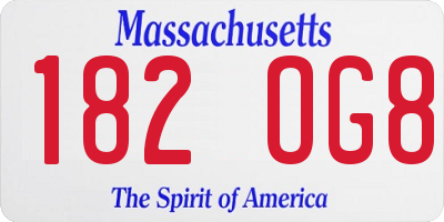 MA license plate 182OG8