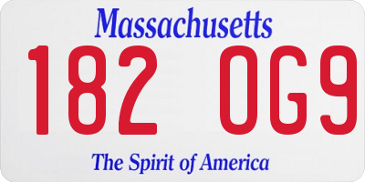 MA license plate 182OG9