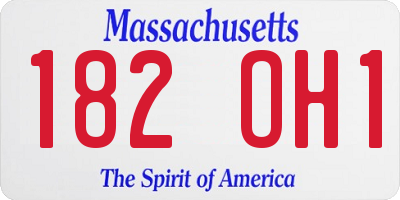 MA license plate 182OH1