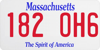 MA license plate 182OH6