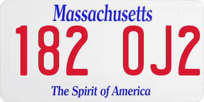 MA license plate 182OJ2