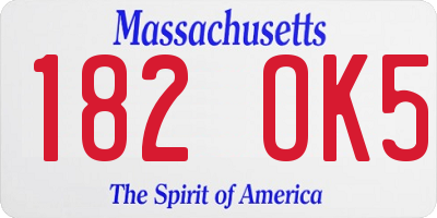 MA license plate 182OK5