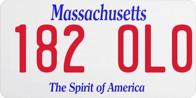 MA license plate 182OL0
