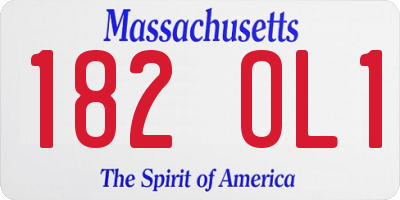 MA license plate 182OL1
