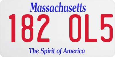 MA license plate 182OL5