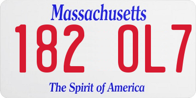MA license plate 182OL7
